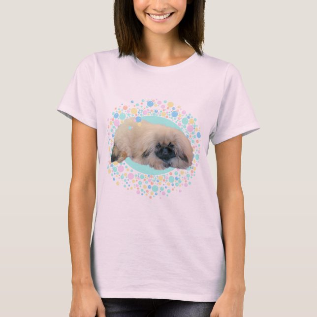 T-shirt Felicidade Bolha de Pequinês (Frente)