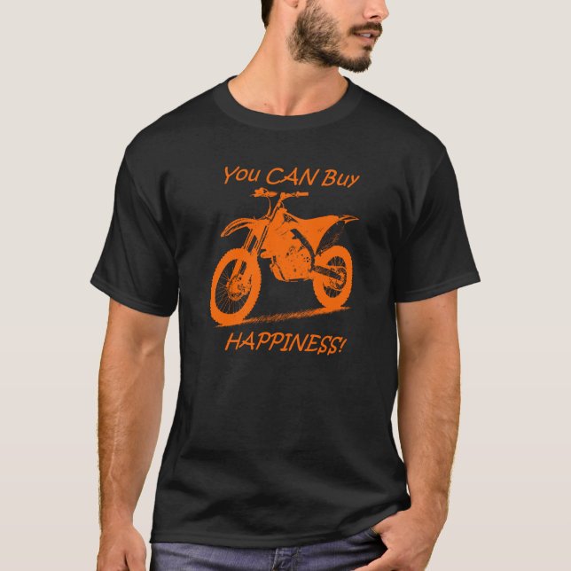 T-shirt Felicidade do comprar - laranja no preto (KTM) (Frente)