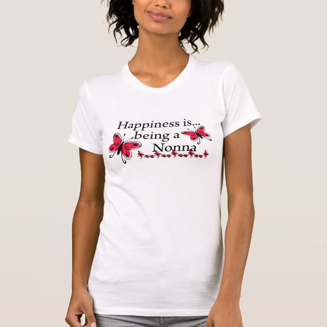T-shirt Felicidade É Ser Uma Borboleta NONNA (Frente)