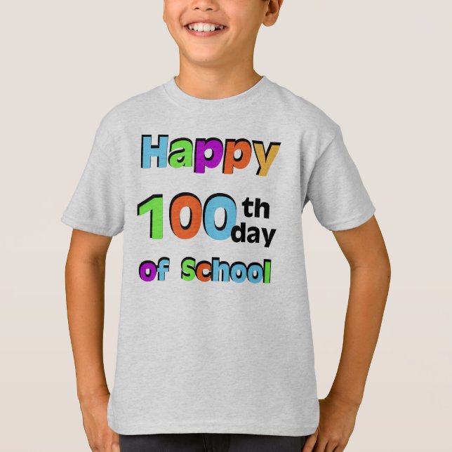 T-shirt Feliz 100º Dia da Escola (Frente)