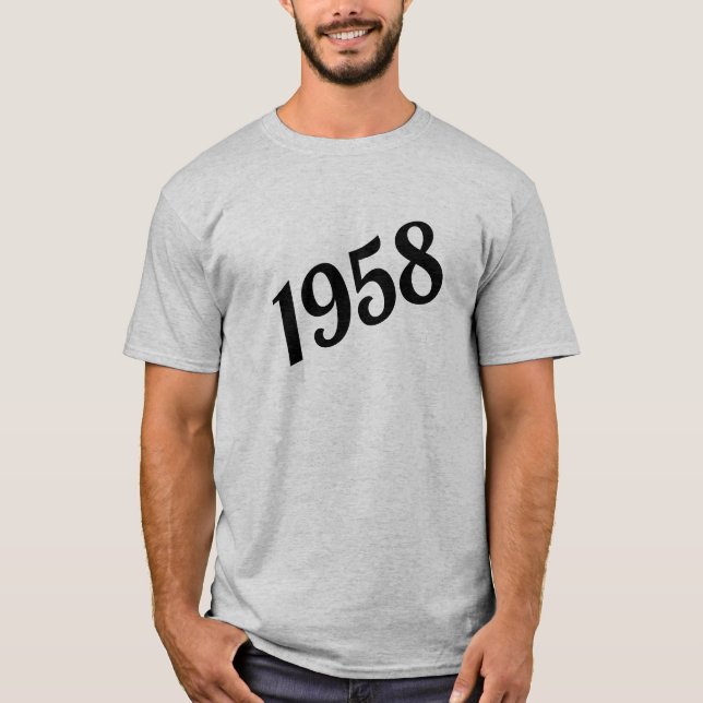 T-shirt Feliz 60º aniversário de 1958 (Frente)