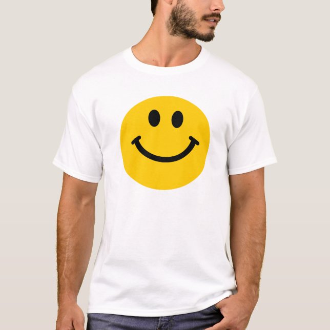 T-shirt feliz amarelo da cara (Frente)
