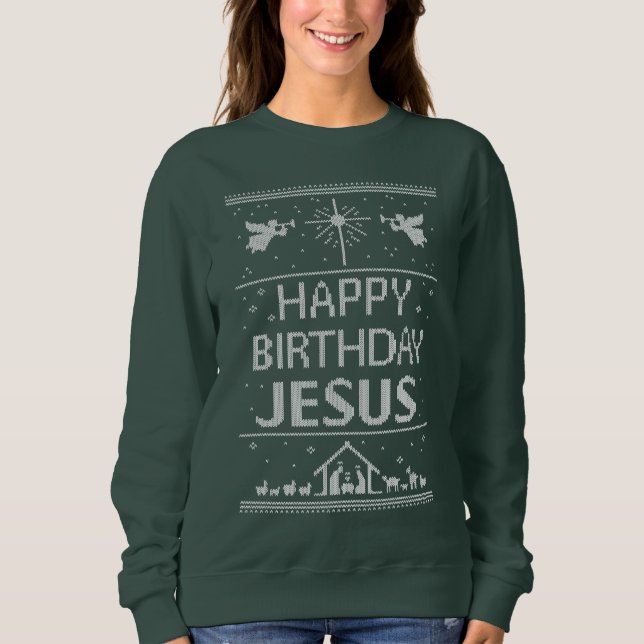 T-shirt Feliz Aniversário Jesus Cristo Natal Cristão (Frente)