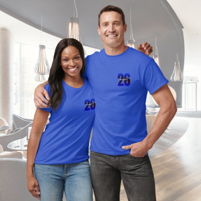 T-Shirt Feliz ano novo azul (Blue Happy New Year T-Shirt)
