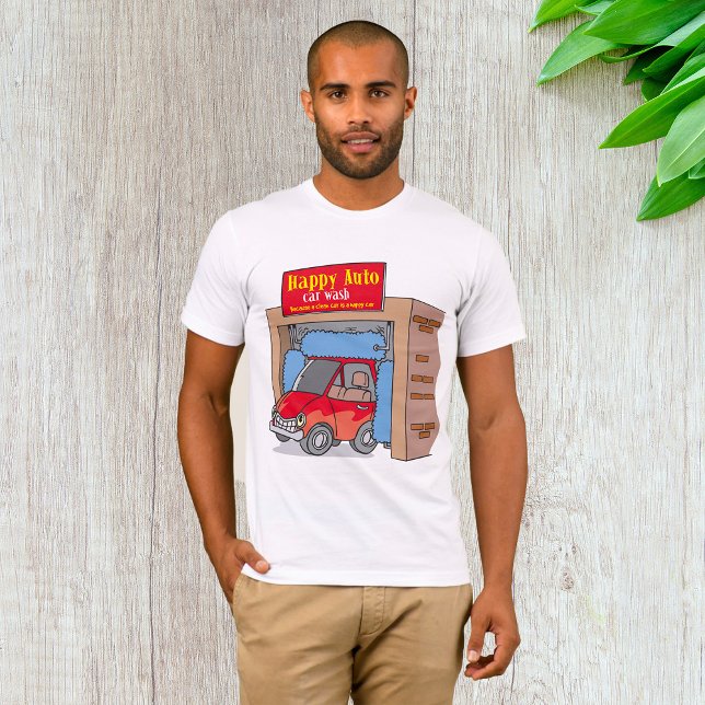 T-Shirt Feliz Automóvel Wash Mens (Criador carregado)