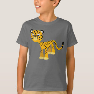 T-shirt feliz bonito das crianças da chita dos