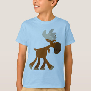 T-shirt feliz bonito das crianças dos alces dos