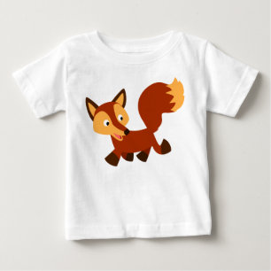 T-shirt feliz bonito do bebê do Fox dos desenhos