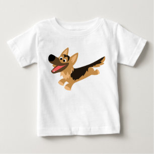T-shirt feliz bonito do bebê do german shepherd