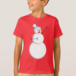 T-shirt Feliz Cantando Snowman Crianças Longas Escuras