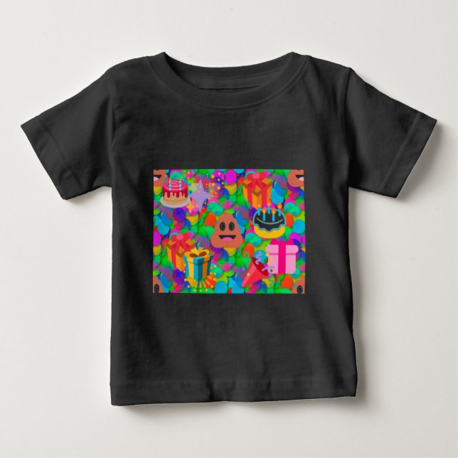 T-shirt feliz cocô de aniversário emoji (Frente)