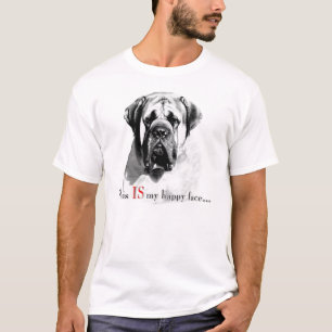 T-shirt feliz da cara do Mastiff