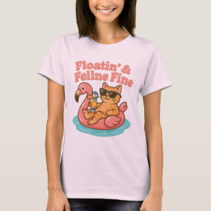 T-Shirt Feliz de Gato Flamingo