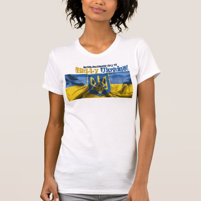 T-shirt Feliz Dia da Independência Ucrânia (Frente)