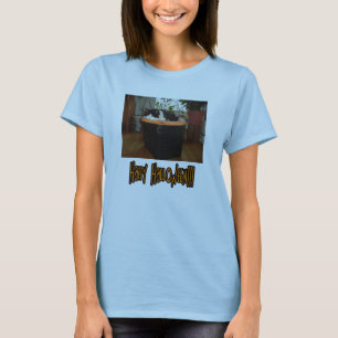 T-shirt Feliz Dia das Bruxas Negro e Branco