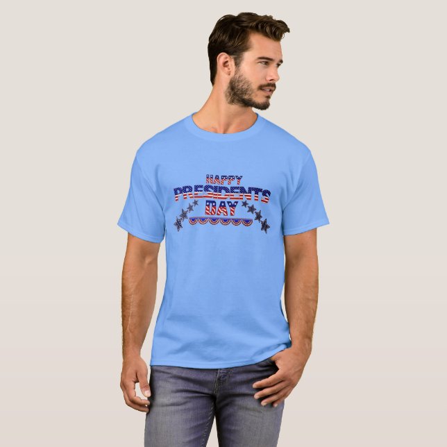 T-shirt Feliz dia do Presidente dos EUA 2018 (Frente Completa)