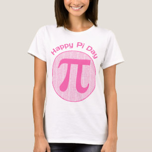 T-shirt Feliz Dia Pi Números Rosa