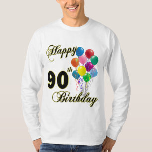 T-shirt feliz do aniversário do 90