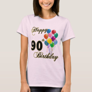 T-shirt feliz do aniversário do 90