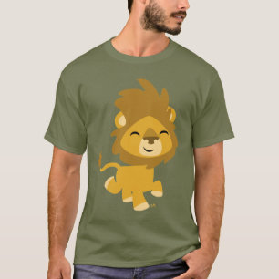 T-shirt feliz dos homens do leão dos desenhos