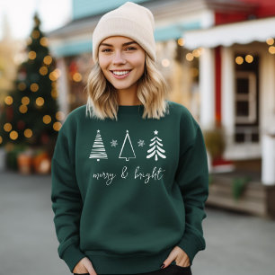 T-Shirt feliz e Árvore de Natal Brilhante