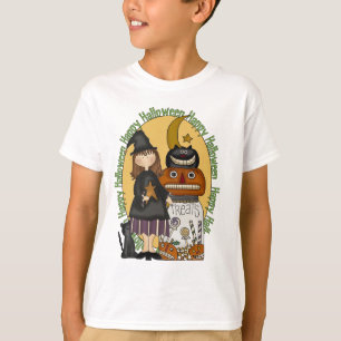 T-shirt Feliz Halloween Bruxas Tenta Longa Folga