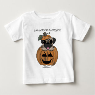 T-shirt Feliz Halloween-Pug em Jack O' Lanterna