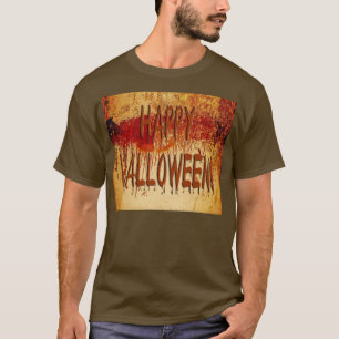 T-shirt Feliz Halloween Sangue Santo Mens de Muro