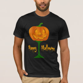 T-shirt Feliz Hallowine Cálice de Vinho de Abóbora Hallowe
