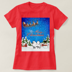 T-shirt Feliz Natal - Cão Esquimó Americano