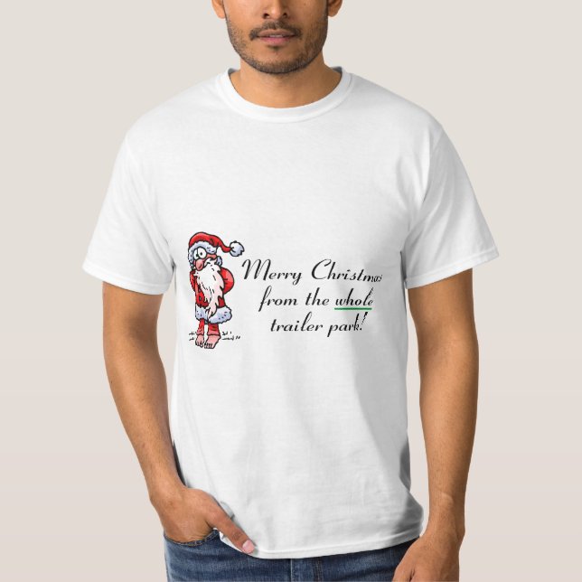 T-shirt Feliz Natal do parque de caravanas inteiro (Frente)