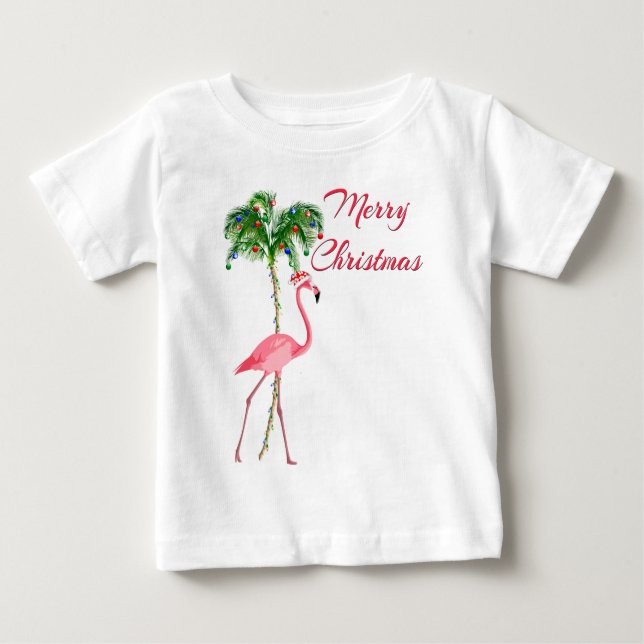 T-shirt Feliz Natal Flamingo (Frente)