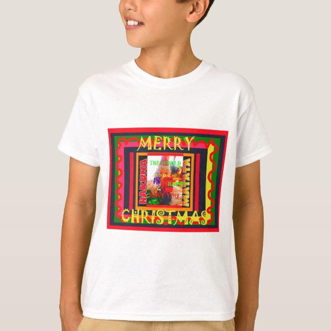 T-shirt Feliz Natal O mundo à minha volta é feliz (Frente)