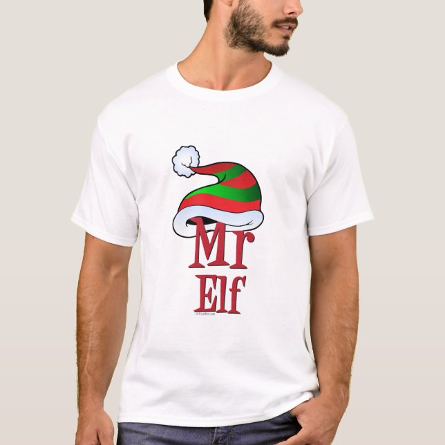T-shirt Feliz Natal, Sr. Elf Family (Frente)