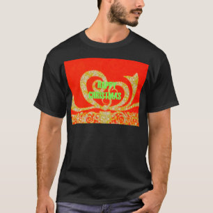 T-shirt Feliz Natal Vermelho e Dourado