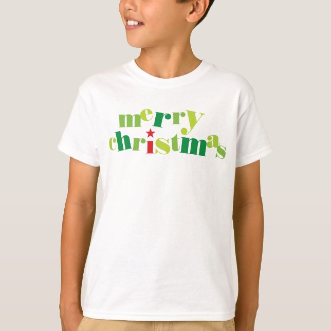 T-shirt feliz natalidade moderna de natal (Frente)