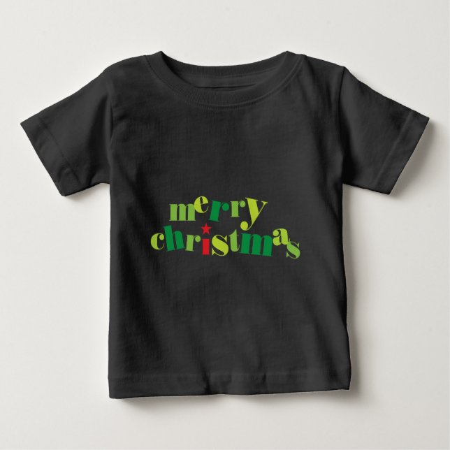 T-shirt feliz natalidade moderna de natal (Frente)