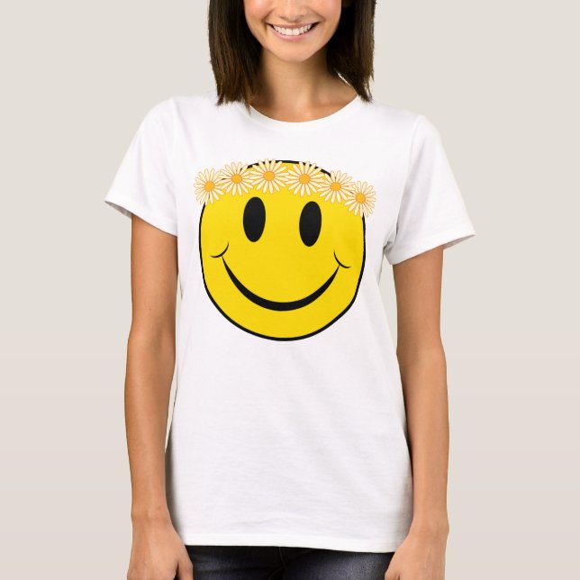 T-shirt Feliz Rosto Hippie (Frente)