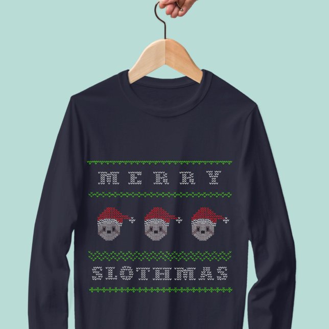 T-shirt Feliz Slothmas Papais noeis bonitos Feriado de Nat (Merry Slothmas from the 3 wise Santa Sloths! A fun and festive sweater to wear this holiday season)