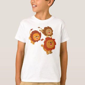 T-shirt Feliz Trio de Cartoons Bonitos Leões Crianças Cami