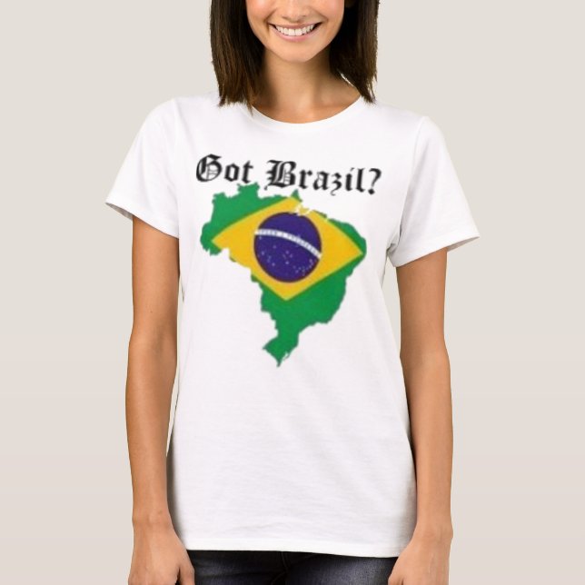 T-shirt fêmea de Brasil (obtido Brasil) (Frente)