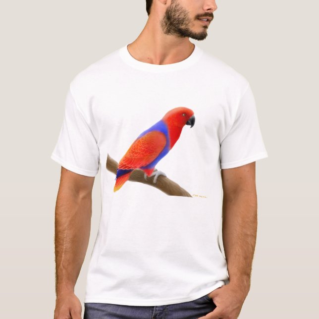 T-shirt fêmea do papagaio de Eclectus (Frente)