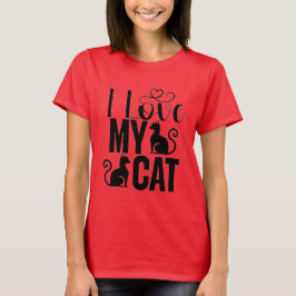 T-shirt feminina com texto de gato