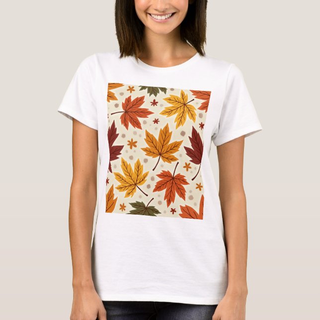 T-shirt feminina com um toque de outono (Frente)