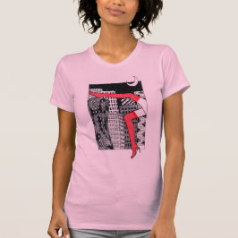 T-shirt feminina de na moda com uma fotografia