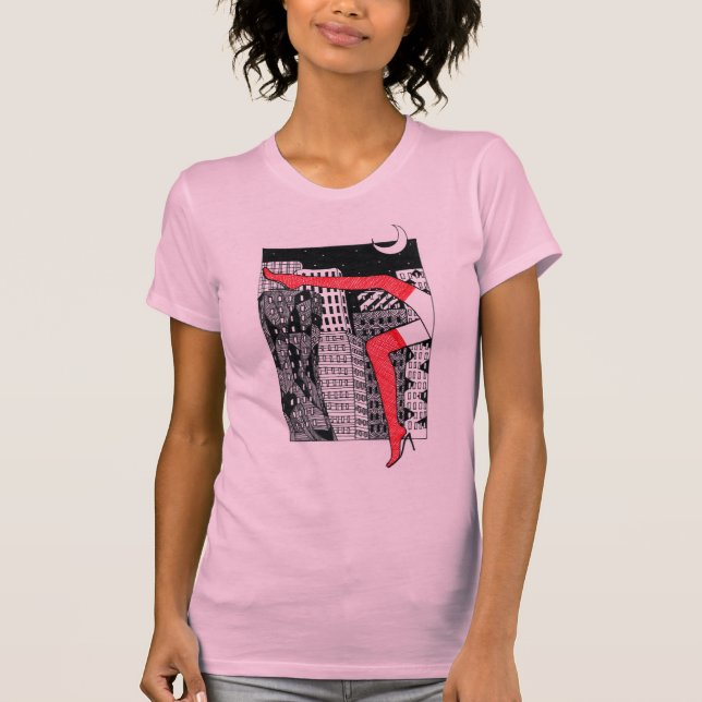 T-shirt feminina de na moda com uma fotografia (Frente)