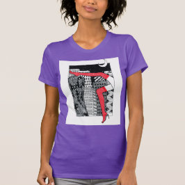 T-shirt feminina de na moda com uma fotografia