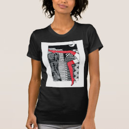 T-shirt feminina de na moda com uma fotografia