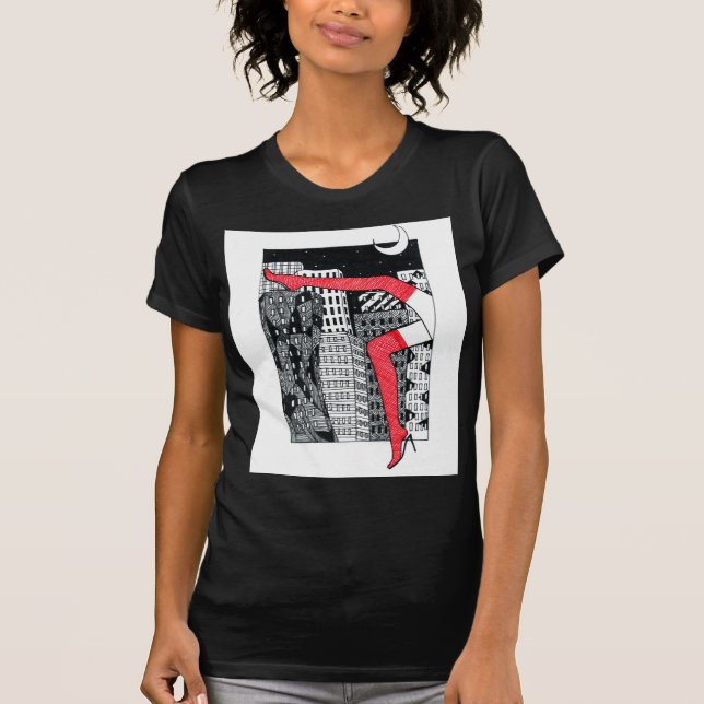 T-shirt feminina de na moda com uma fotografia (Frente)