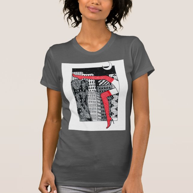 T-shirt feminina de na moda com uma fotografia (Frente)